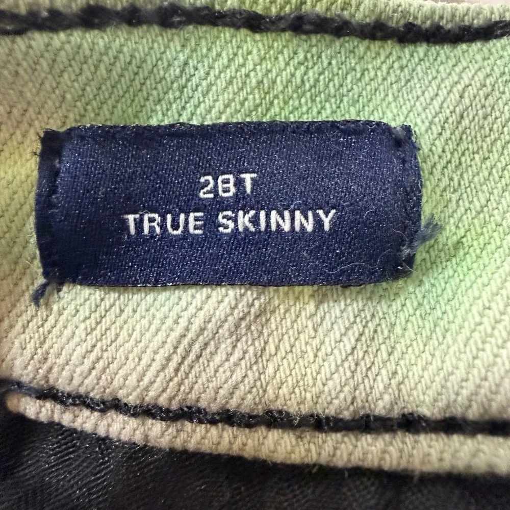 Gap Tie Dye Jeans Womens‎ 28T True Skinny High Rise Raw Hem Stretch Unique